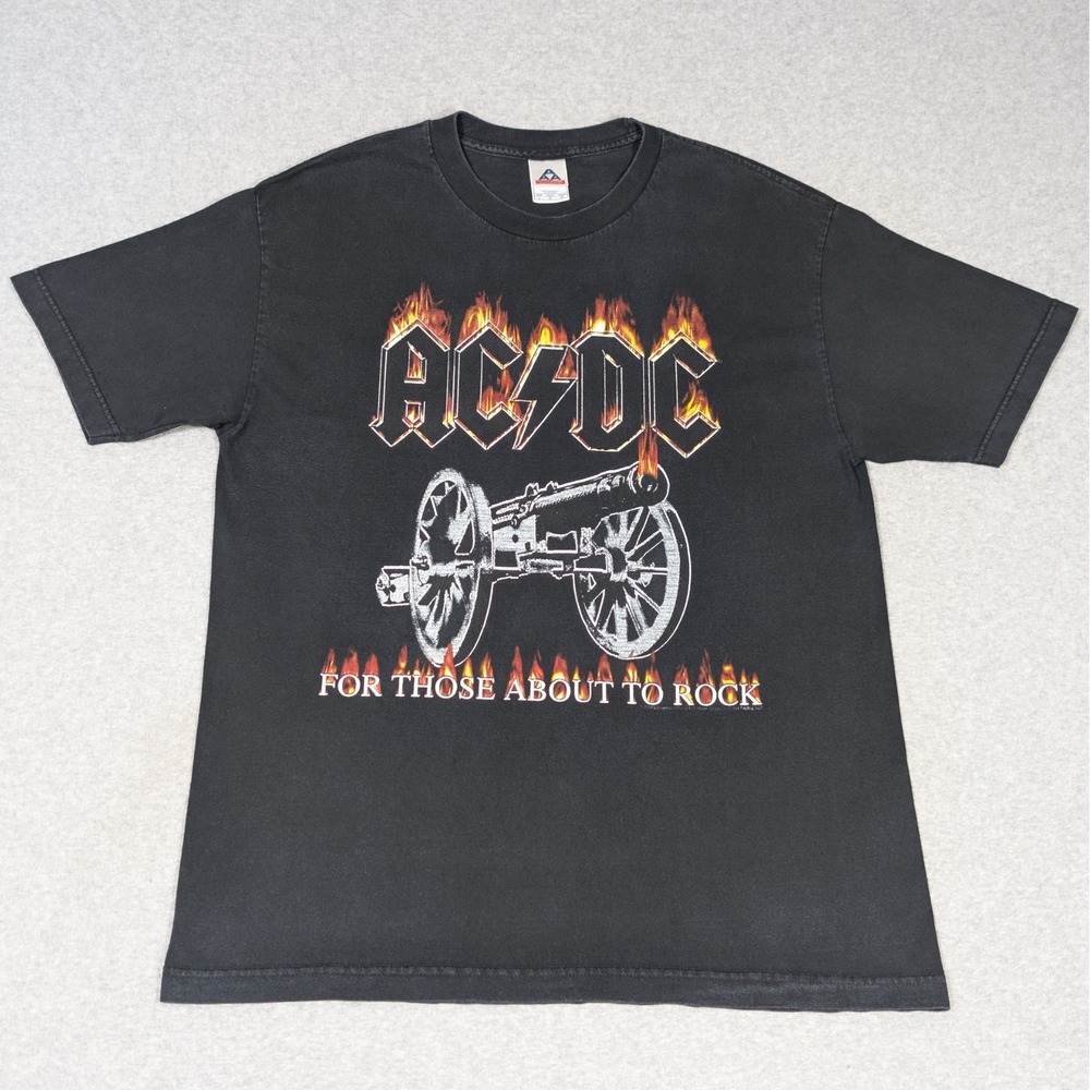 Vintage Y2K ACDC For Those About To Rock T-Shirt Large Band Tee 2004